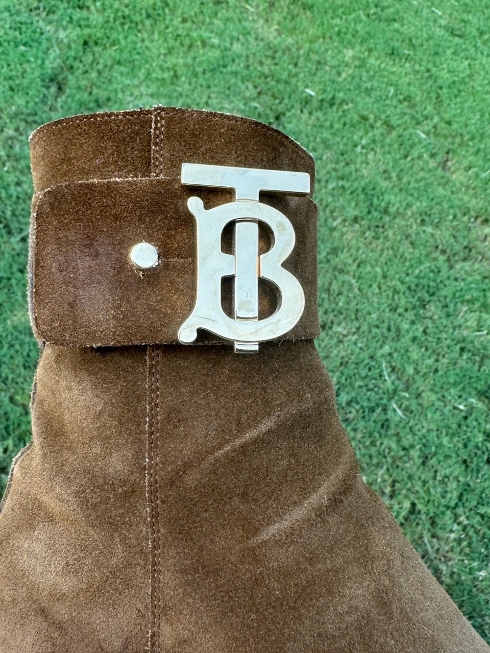 Burberry Westella Brown Suede TB Monogram Ankle Boots EU 40 - Picture 6 of 15